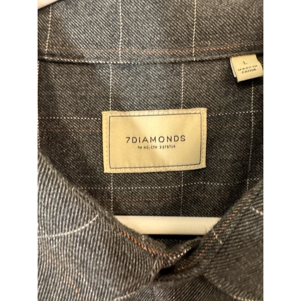 7 Diamonds Shirt Men's‎ Large HARLEY Flannel Button Up Long Sleeve
